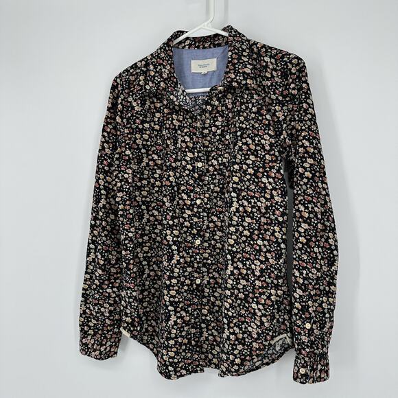 Birds of Paradis Trovata Shirt Womens Small Floral Corduroy Button Up Top - Picture 4 of 10